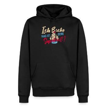 Bäcker Superkraft - Männer Premium Bio Hoodie - Schwarz - Vorne - Nico (187cm)