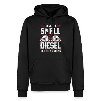 Idée cadeau drôle de chauffeur de camion - Sweat à capuche Premium bio Homme - noir - Devant - Nico (187cm)
