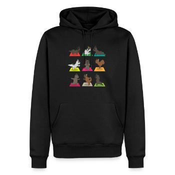Lustiges Hunde Yoga Figuren Dsign - Männer Premium Bio Hoodie - Schwarz - Vorne - Nico (187cm)