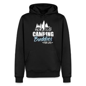 Campeur - Sweat à capuche Premium bio Homme - noir - Devant - Nico (187cm)
