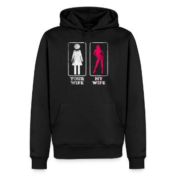 Ma femme est la meilleure - Sweat à capuche Premium bio Homme - noir - Devant - Nico (187cm)