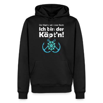 Kapitän maritime maritim Boot Geschenk - Männer Premium Bio Hoodie - Schwarz - Vorne - Nico (187cm)