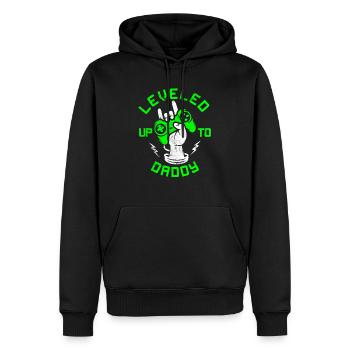Level Up To Daddy 2020 Je vais être papa pour être - Sweat à capuche Premium bio Homme - noir - Devant - Nico (187cm)