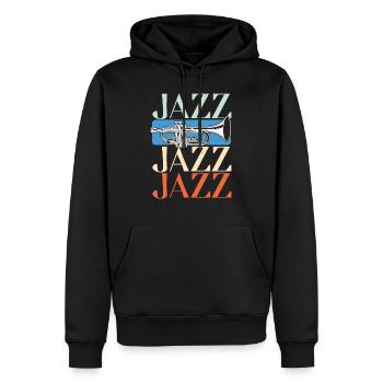 Joueur de trompette jazz trompette - Sweat à capuche Premium bio Homme - noir - Devant - Nico (187cm)