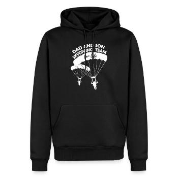 Dad And Son Skydiving Team For Life - Männer Premium Bio Hoodie - Schwarz - Vorne - Nico (187cm)