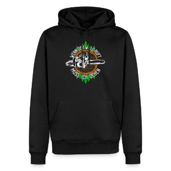 Wenn der Wald ruft muss ich gehen Holzfäller Wald - Männer Premium Bio Hoodie - Schwarz - Vorne - Nico (187cm)