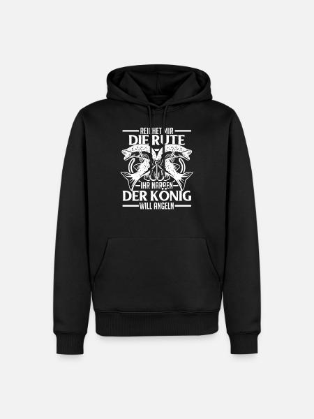 Reicht mir die Rute Angeln Angler Fischen Fisch - Männer Premium Bio Hoodie - Schwarz
