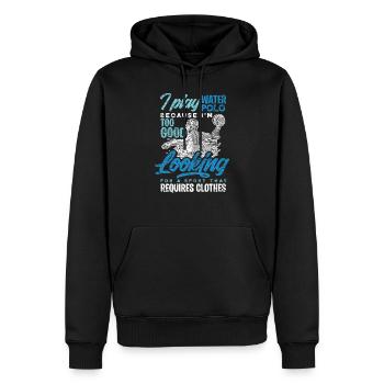 Water polo - Sweat à capuche Premium bio Homme - noir - Devant - Nico (187cm)