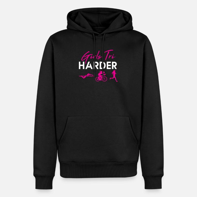 Grils Tri Triathlon - Sweat à capuche Premium bio Homme - noir