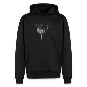 Flute Notes Music Dandelion Gift - Men’s Premium Organic Hoodie - black - Front - Nico (187cm)