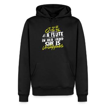 Fille chrétienne de flûte - Sweat à capuche Premium bio Homme - noir - Devant - Nico (187cm)