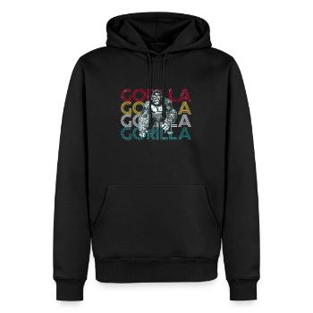 Gorilla - Männer Premium Bio Hoodie - Schwarz - Vorne - Nico (187cm)
