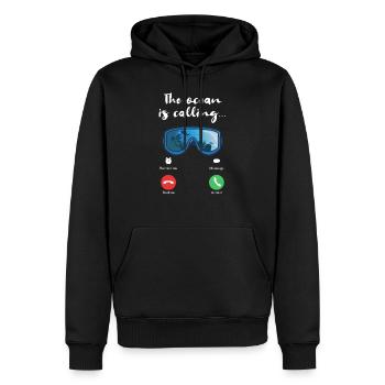 The Ocean Is Calling | Diver Gift - Men’s Premium Organic Hoodie - black - Front - Nico (187cm)