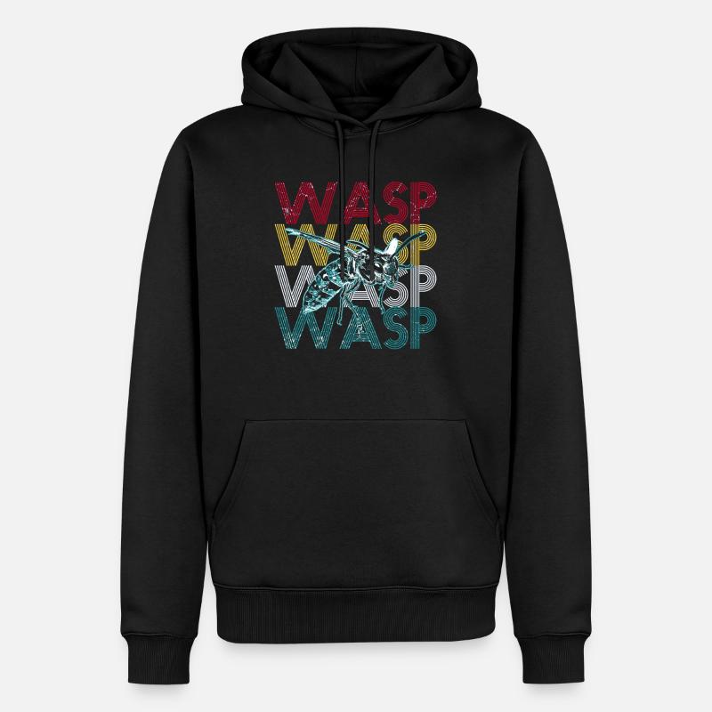 guêpe - Sweat à capuche Premium bio Homme - noir