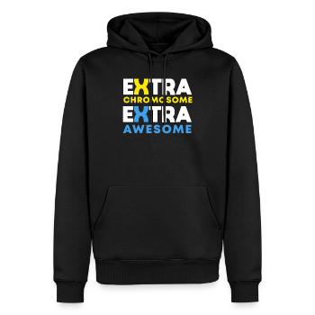 Extra Chromosomes Extra Awesome Down Syndrome Aware - Men’s Premium Organic Hoodie - black - Front - Nico (187cm)