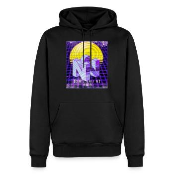 Dreamin - N64 Vaporwave - Männer Premium Bio Hoodie - Schwarz - Vorne - Nico (187cm)