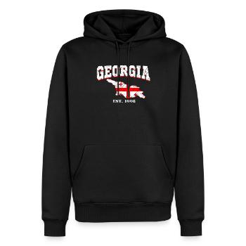 Géorgie - Sweat à capuche Premium bio Homme - noir - Devant - Nico (187cm)