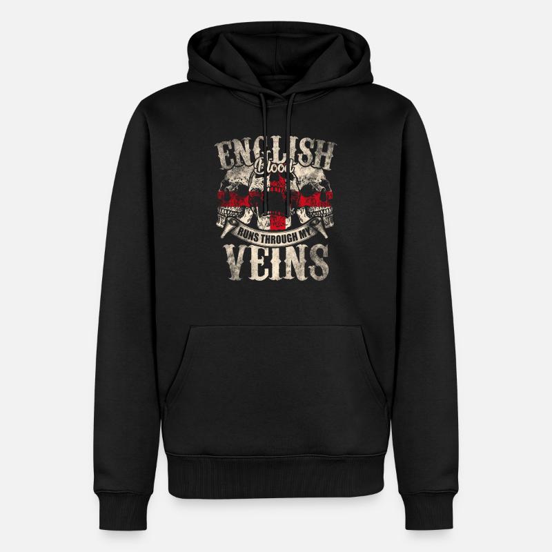 England Engländer - Männer Premium Bio Hoodie - Schwarz