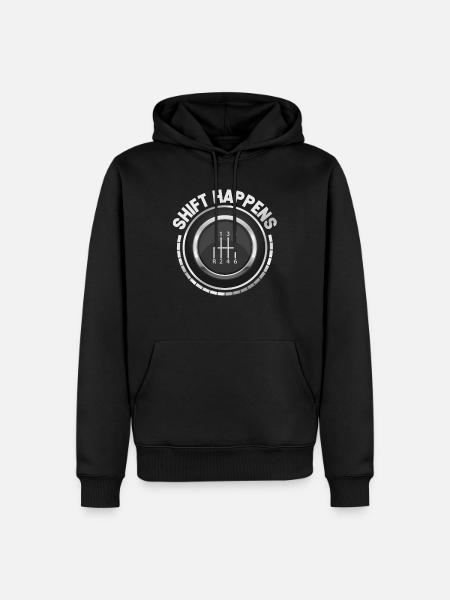Shift Happens Gear Shift - Men’s Premium Organic Hoodie - black