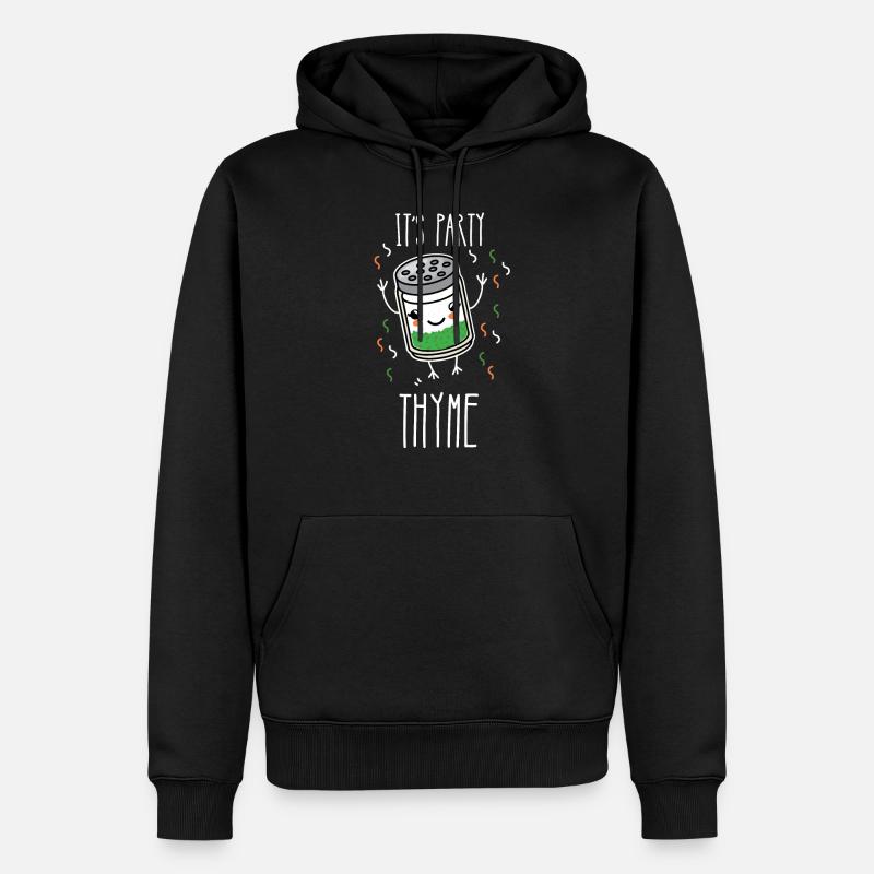 It's Party Thyme Herb Pun - Männer Premium Bio Hoodie - Schwarz