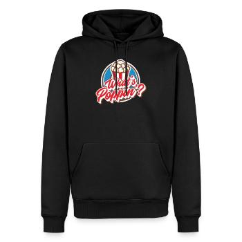 Pop corn - Sweat à capuche Premium bio Homme - noir - Devant - Nico (187cm)