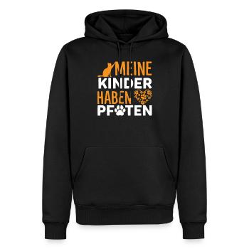 Meine Kinder Haben Pfoten Funny Cat Lovers German - Männer Premium Bio Hoodie - Schwarz - Vorne - Nico (187cm)