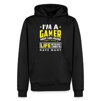 Gamer Gaming Computer Spiel Geschenk - Männer Premium Bio Hoodie - Schwarz - Vorne - Nico (187cm)