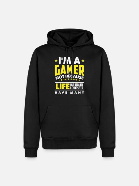 Gamer gaming computer game gift - Men’s Premium Organic Hoodie - black