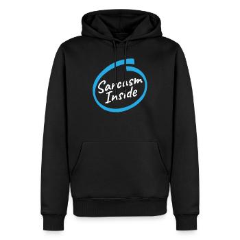 Nerdy Sarcasm Inside Humor - Männer Premium Bio Hoodie - Schwarz - Vorne - Nico (187cm)