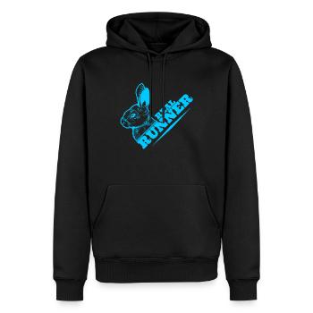 Véritable lapin drôle de coureur pour les jours de course. - Sweat à capuche Premium bio Homme - noir - Devant - Nico (187cm)