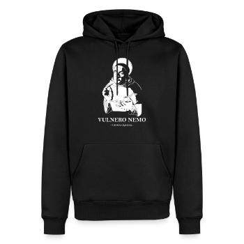 Vulnero Nemo Catholic Saint Thomas Aquinas Quote - Men’s Premium Organic Hoodie - black - Front - Nico (187cm)