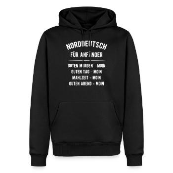 Norddeutsch für Anfänger - Männer Premium Bio Hoodie - Schwarz - Vorne - Nico (187cm)