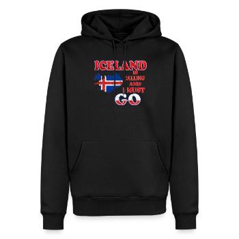 Islande - Sweat à capuche Premium bio Homme - noir - Devant - Nico (187cm)