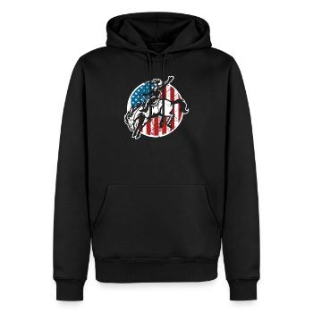 Cavalier de drapeau Cowboy Patriot America - Sweat à capuche Premium bio Homme - noir - Devant - Nico (187cm)