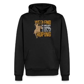 Cowboy Roping - Männer Premium Bio Hoodie - Schwarz - Vorne - Nico (187cm)