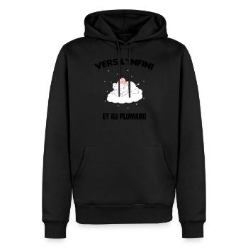vers l'infini et au plumard cadeau humour drôles - Sweat à capuche Premium bio Homme - noir - Devant - Nico (187cm)