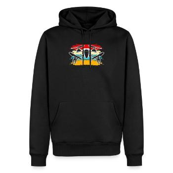 Retro Best Drone Pilot In Town - Men’s Premium Organic Hoodie - black - Front - Nico (187cm)