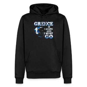 Griechenland - Männer Premium Bio Hoodie - Schwarz - Vorne - Nico (187cm)