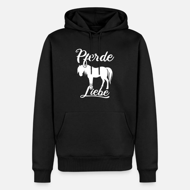Pferde Liebe, Pferdemotiv, Pferde. - Männer Premium Bio Hoodie - Schwarz