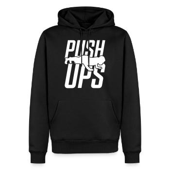 push ups push-ups gym - Men’s Premium Organic Hoodie - black - Front - Nico (187cm)