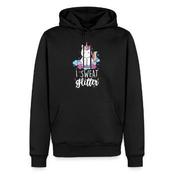 I Sweat Glitter Unicorn Workout Haltérophilie Gym - Sweat à capuche Premium bio Homme - noir - Devant - Nico (187cm)