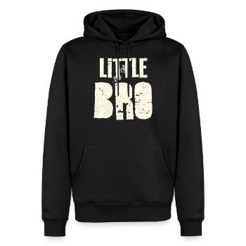 Idée cadeau pour petit frère - Sweat à capuche Premium bio Homme - noir - Devant - Nico (187cm)
