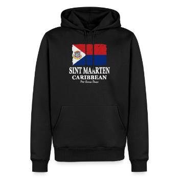 Flag of Sint Maarten - Sint Maarten Flagge - Männer Premium Bio Hoodie - Schwarz - Vorne - Nico (187cm)