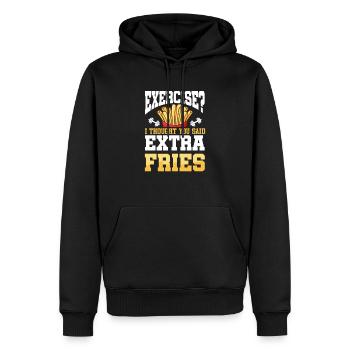 Exercise I Thought You Said Extra Fries Funny Gym - Sweat à capuche Premium bio Homme - noir - Devant - Nico (187cm)
