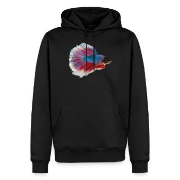 Kampffisch Aquaristik Gesichtsmaske - Männer Premium Bio Hoodie - Schwarz - Vorne - Nico (187cm)