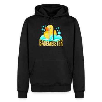 Bademeister - Männer Premium Bio Hoodie - Schwarz - Vorne - Nico (187cm)