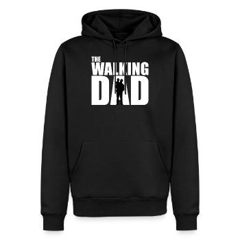 The WALKING DAD blanc - Sweat à capuche Premium bio Homme - noir - Devant - Nico (187cm)