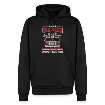 Feuerwehr Rauchzeichen - Männer Premium Bio Hoodie - Schwarz - Vorne - Nico (187cm)