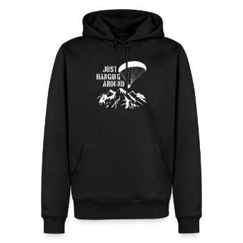 Just Hanging Around Lustiges Paragliding Geschenk - Männer Premium Bio Hoodie - Schwarz - Vorne - Nico (187cm)