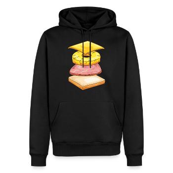 Hawaï Toast - Sweat à capuche Premium bio Homme - noir - Devant - Nico (187cm)